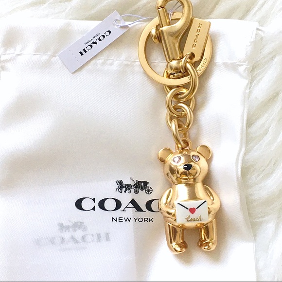 Coach Accessories - COACH 3D Gold Bear Love Letter Bag Charm